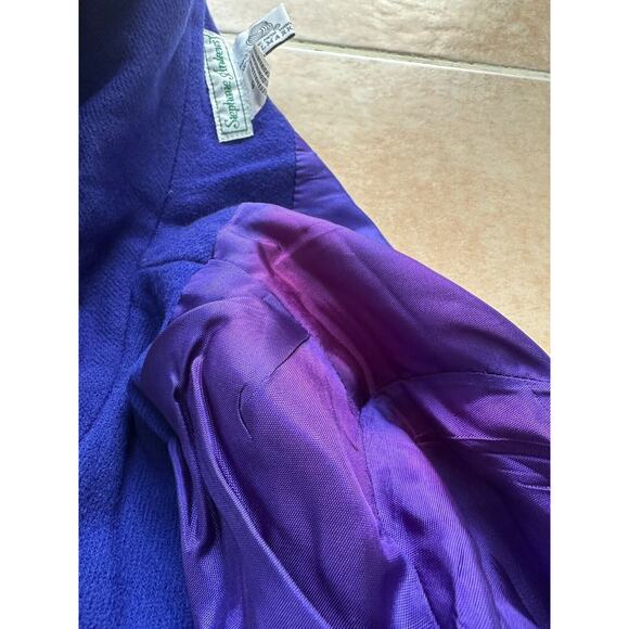 Stephanie Andrews Pure wool blue‎ vintage Blazer Women Size 6 - Picture 9 of 10